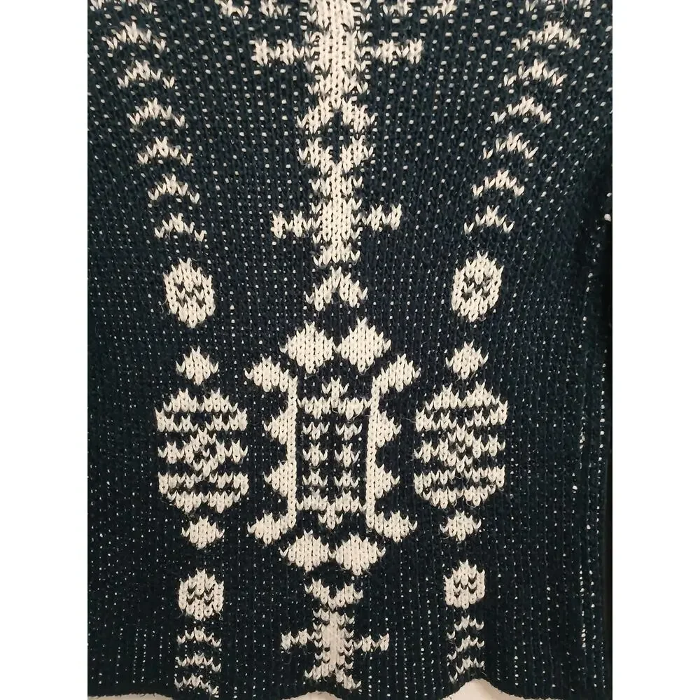 Roxy Peaceful Steph Cardigan Girls Big Sz XL‎ Blue White Tribal Aztec Women XS/S